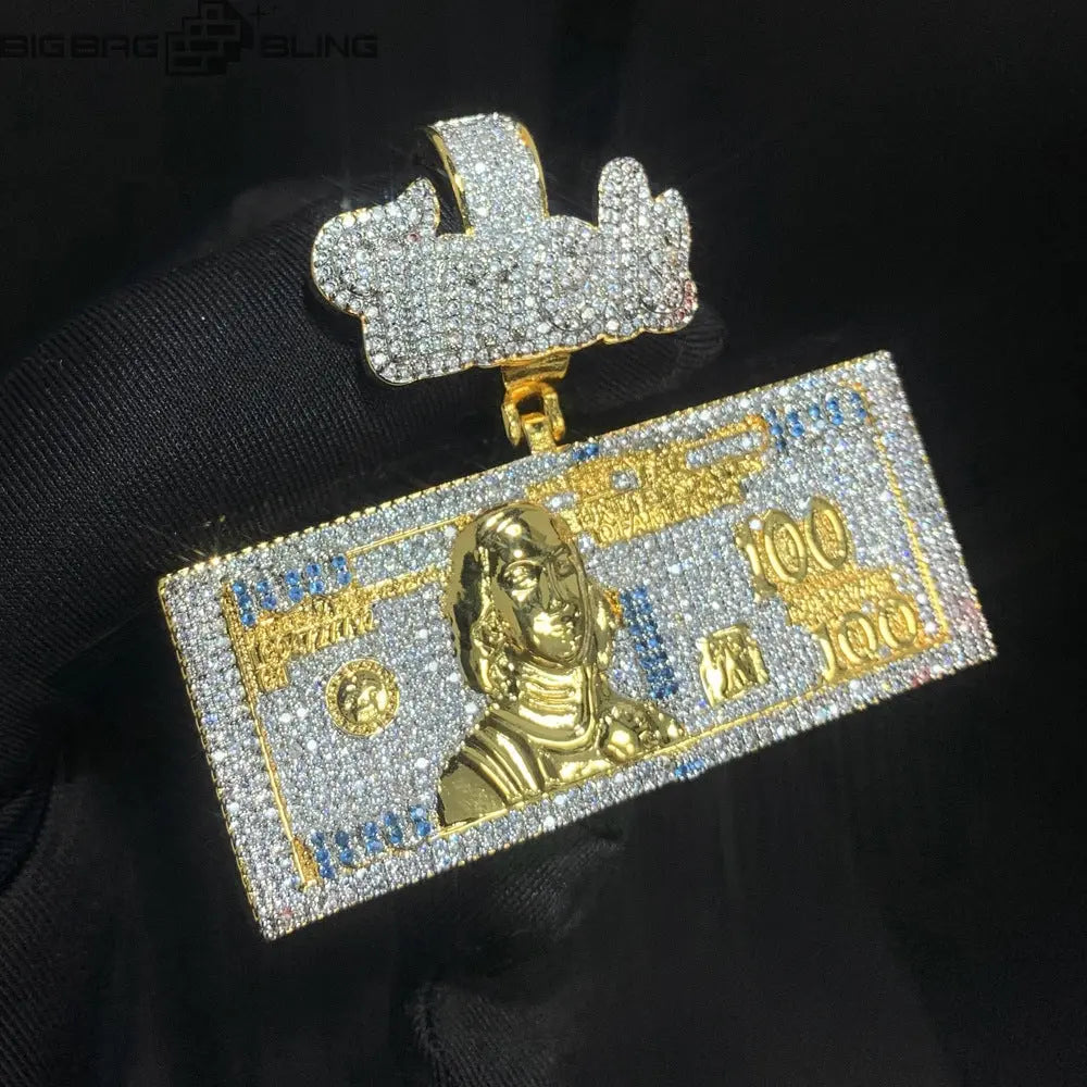 Iced Out One hundred dollars Pendant BigBagBling