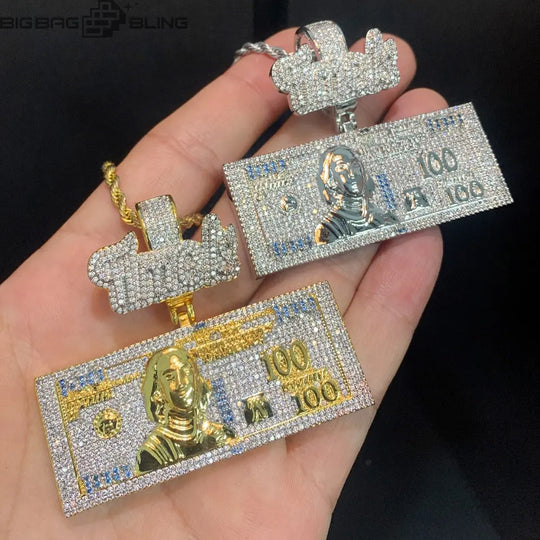 Iced Out One hundred dollars Pendant BigBagBling