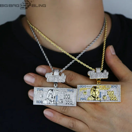 Iced Out One hundred dollars Pendant BigBagBling