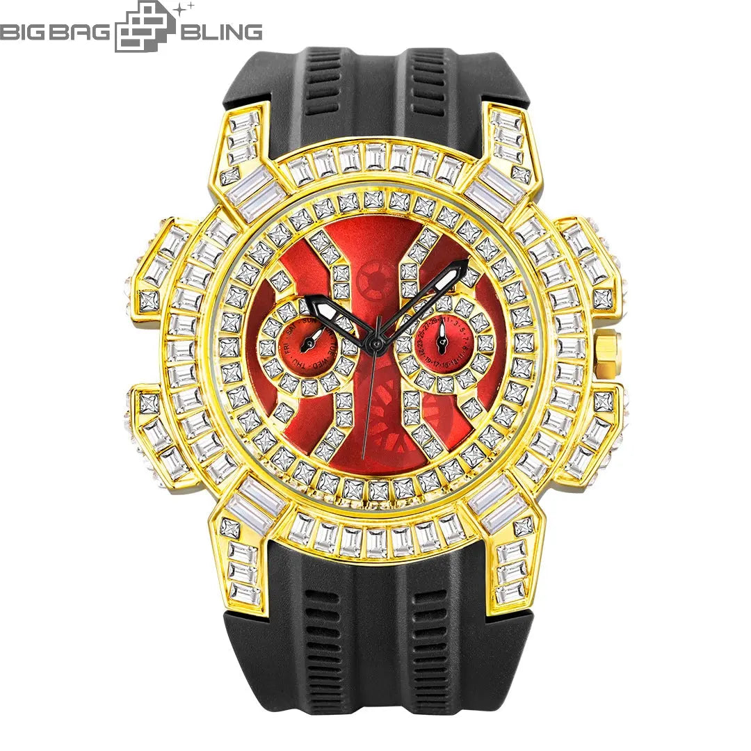 Iced Out Personalized large dial Watch BigBagBling