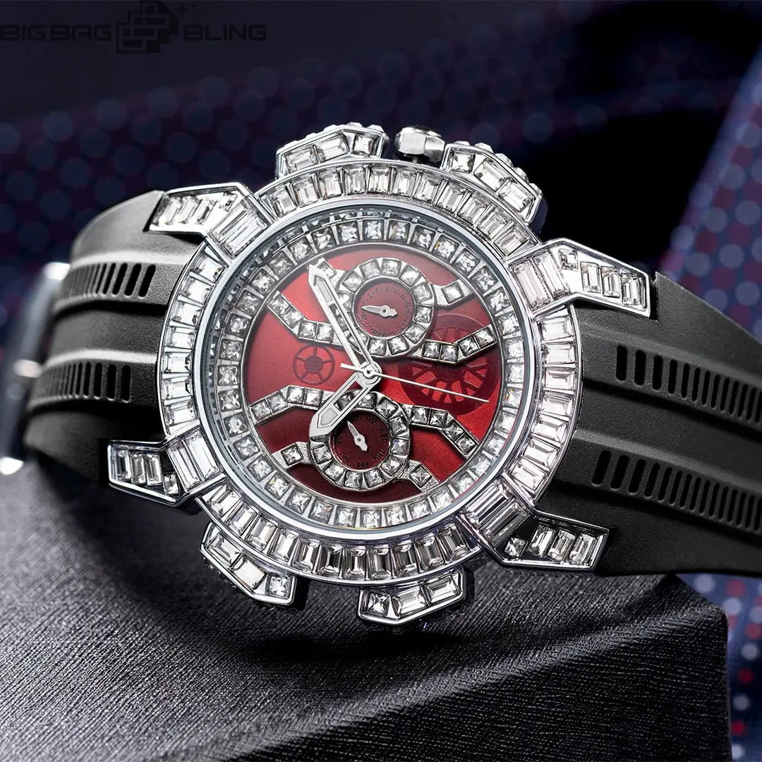 Iced Out Personalized large dial Watch BigBagBling