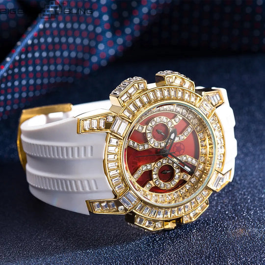 Iced Out Personalized large dial Watch BigBagBling