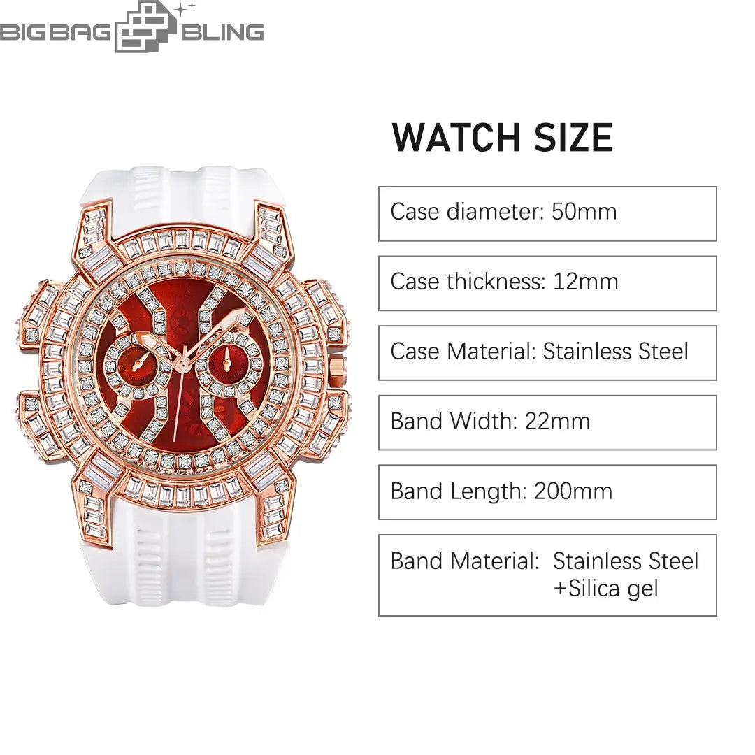 Iced Out Personalized large dial Watch BigBagBling