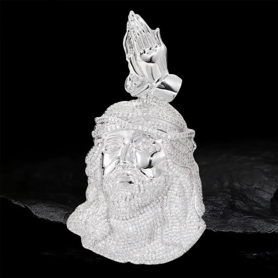 Iced Out Praying Jesus Pendant BigBagBling
