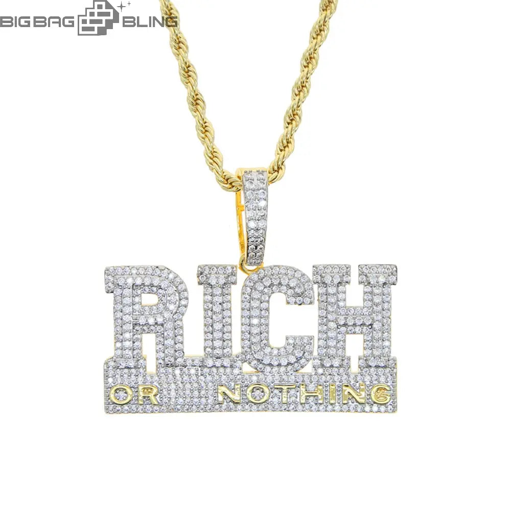 Iced Out RICH Pendant BigBagBling