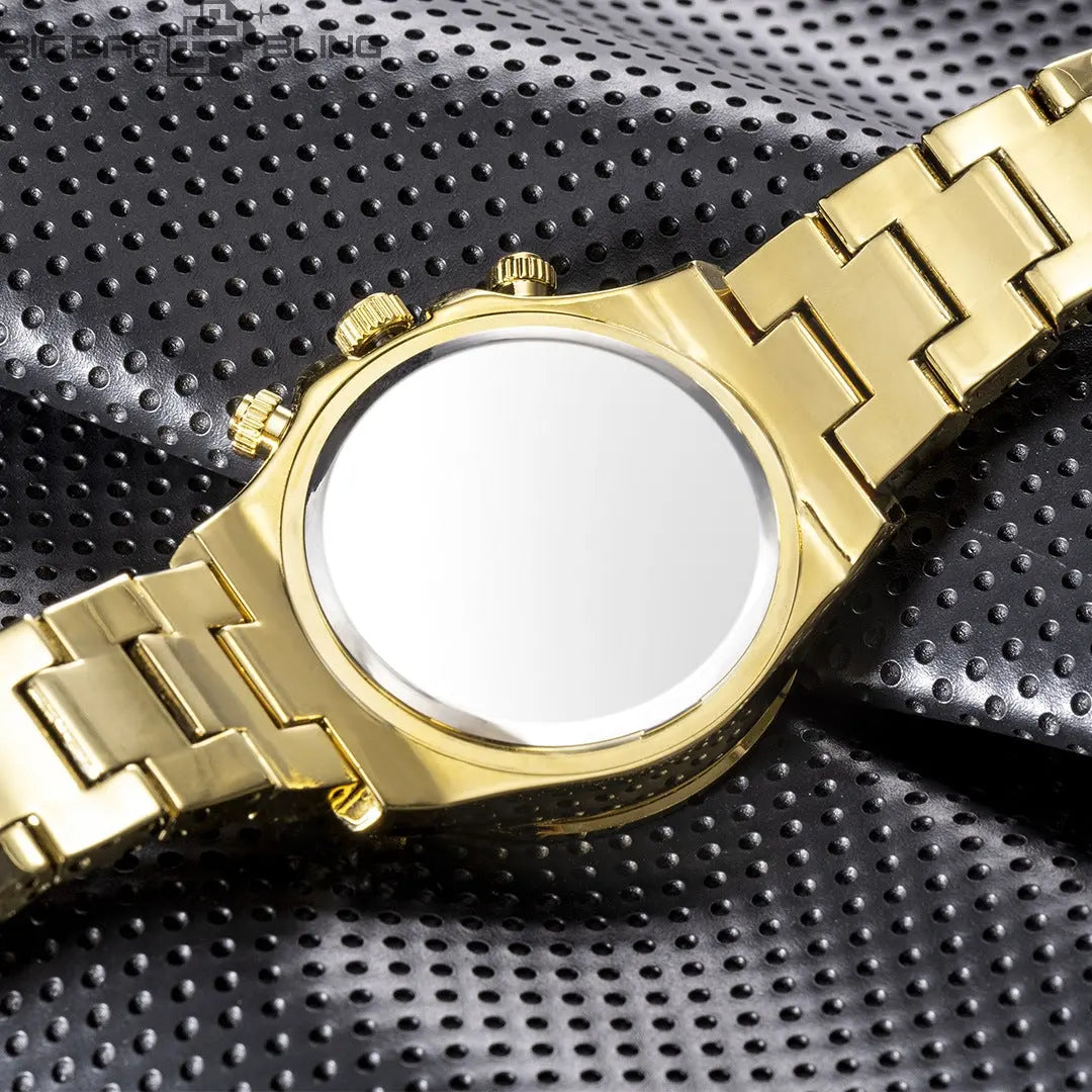 Iced Out Rainbow Chrono Watch BigBagBling