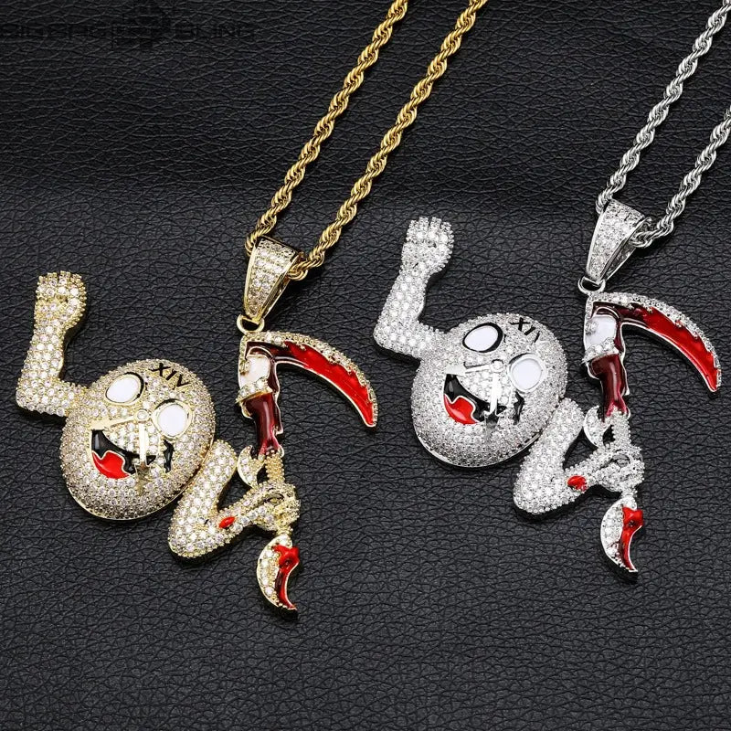 Iced Out Reaper Monster Pendant BigBagBling