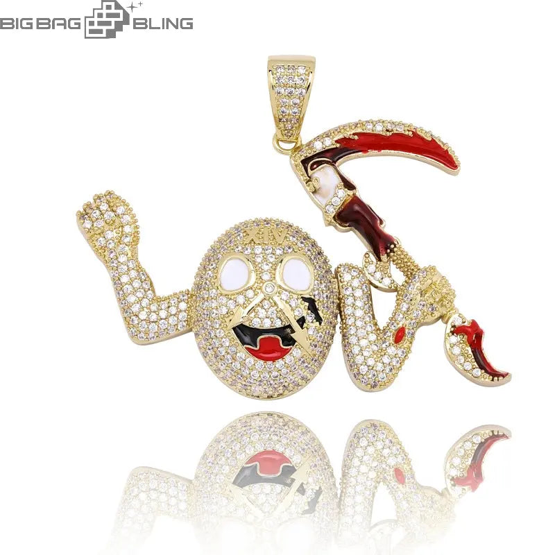 Iced Out Reaper Monster Pendant BigBagBling