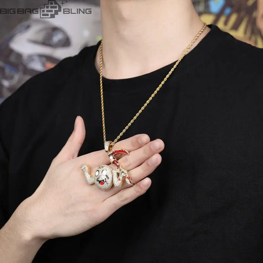 Iced Out Reaper Monster Pendant BigBagBling