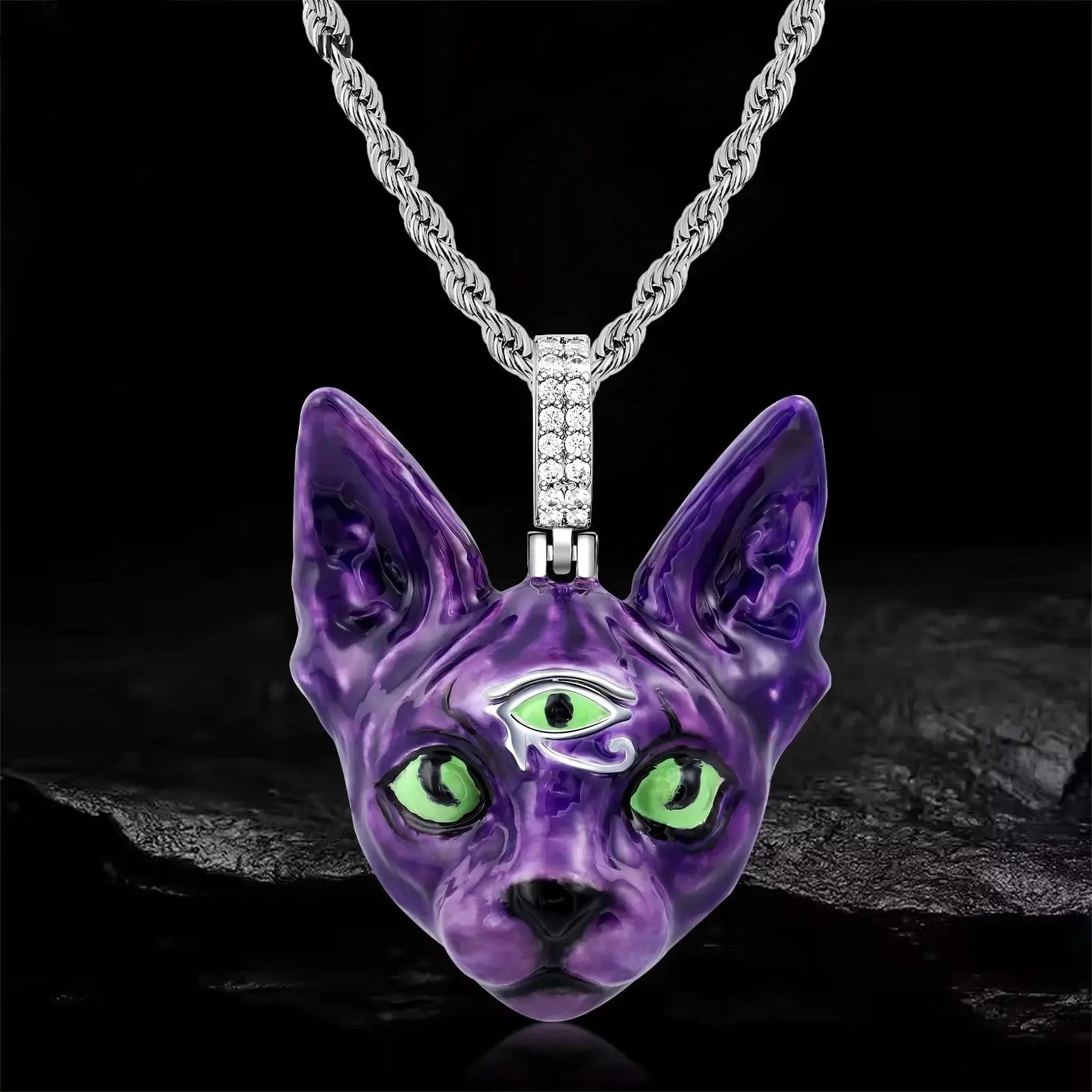 Iced Out Dog head Pendant BigBagBling