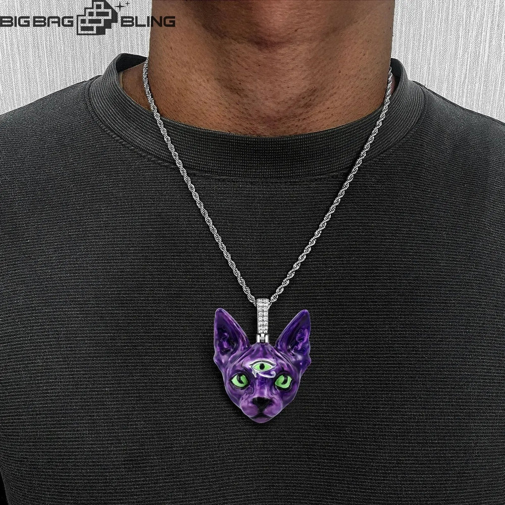 Iced Out Dog head Pendant BigBagBling