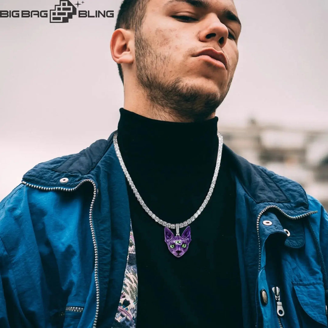 Iced Out Dog head Pendant BigBagBling