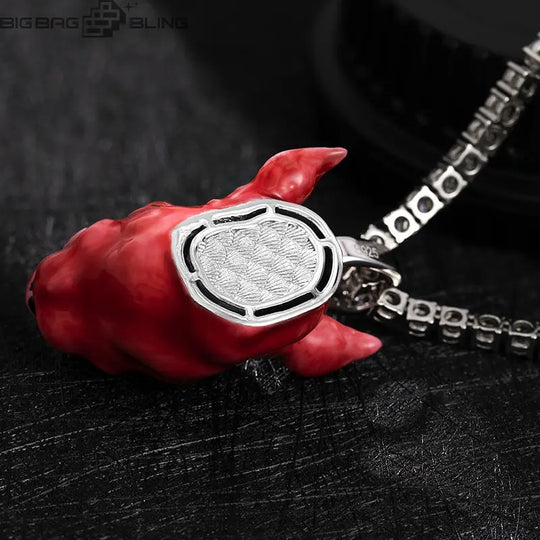 Iced Out Rhino Cloisonné Enamel Pendant BigBagBling