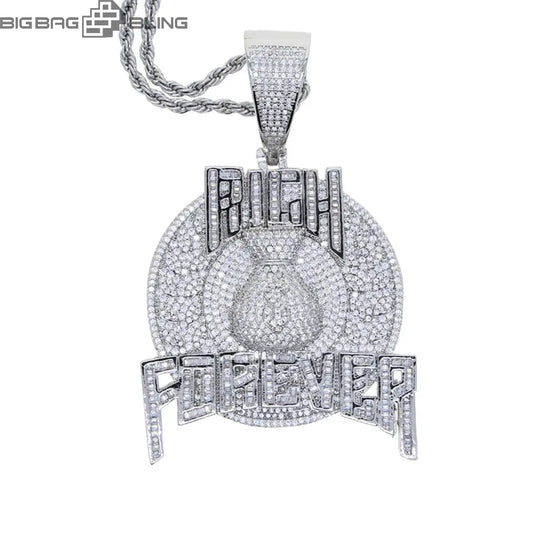 Iced Out Rich Forever Pendant BigBagBling