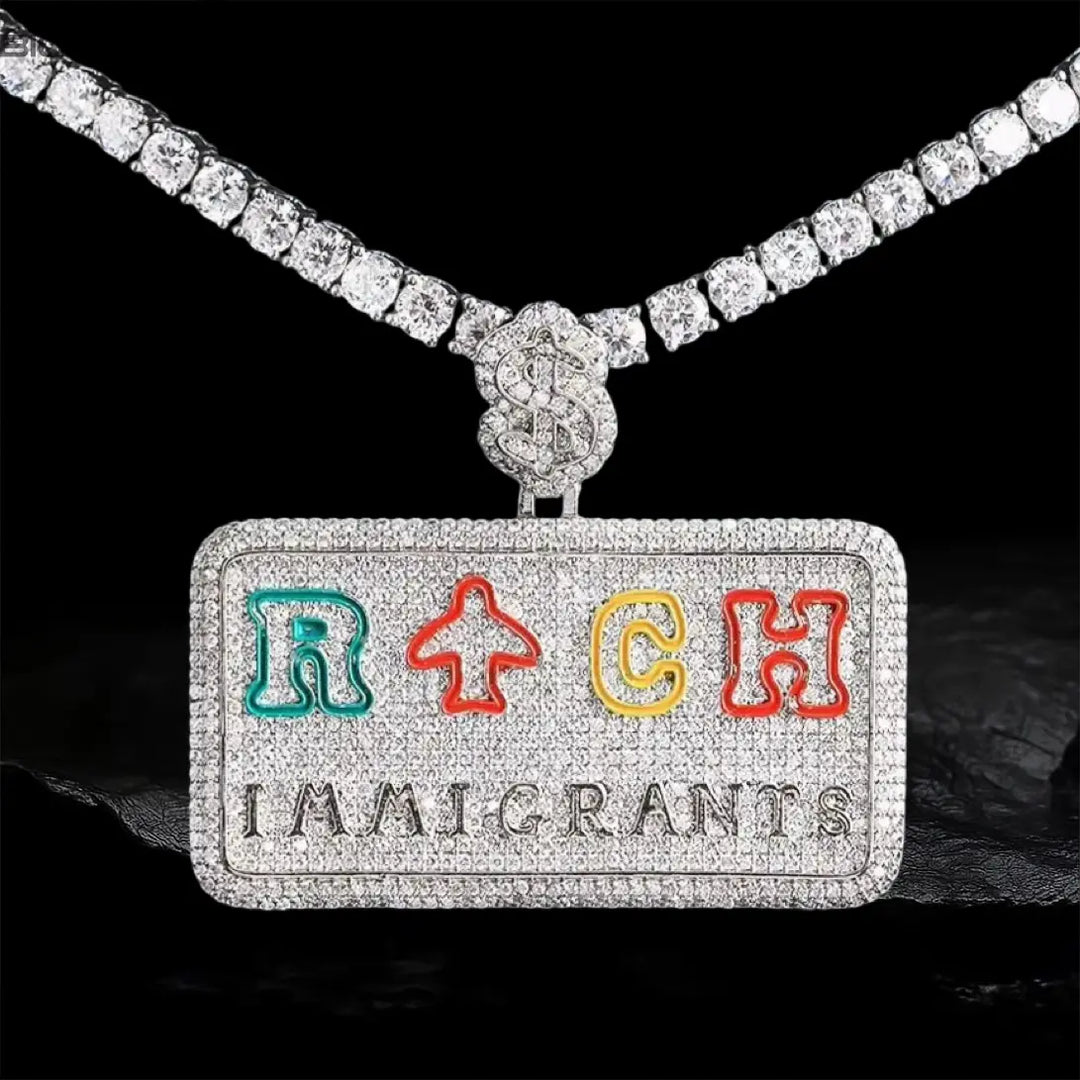 Iced Out Rich Immigrants Pendant BigBagBling