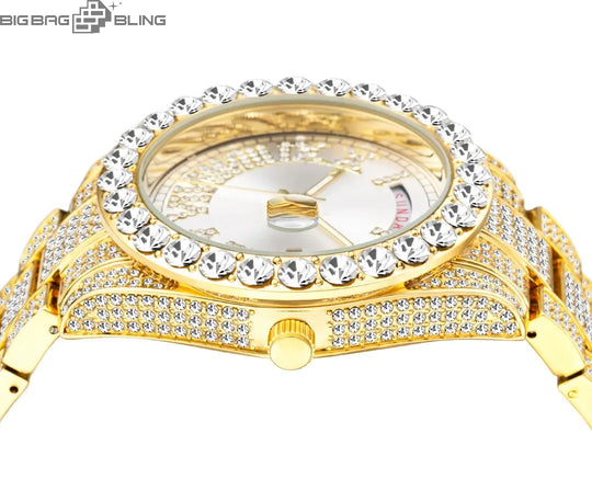 Iced Out Rome Dial With Calendar Quartz Watch BigBagBling