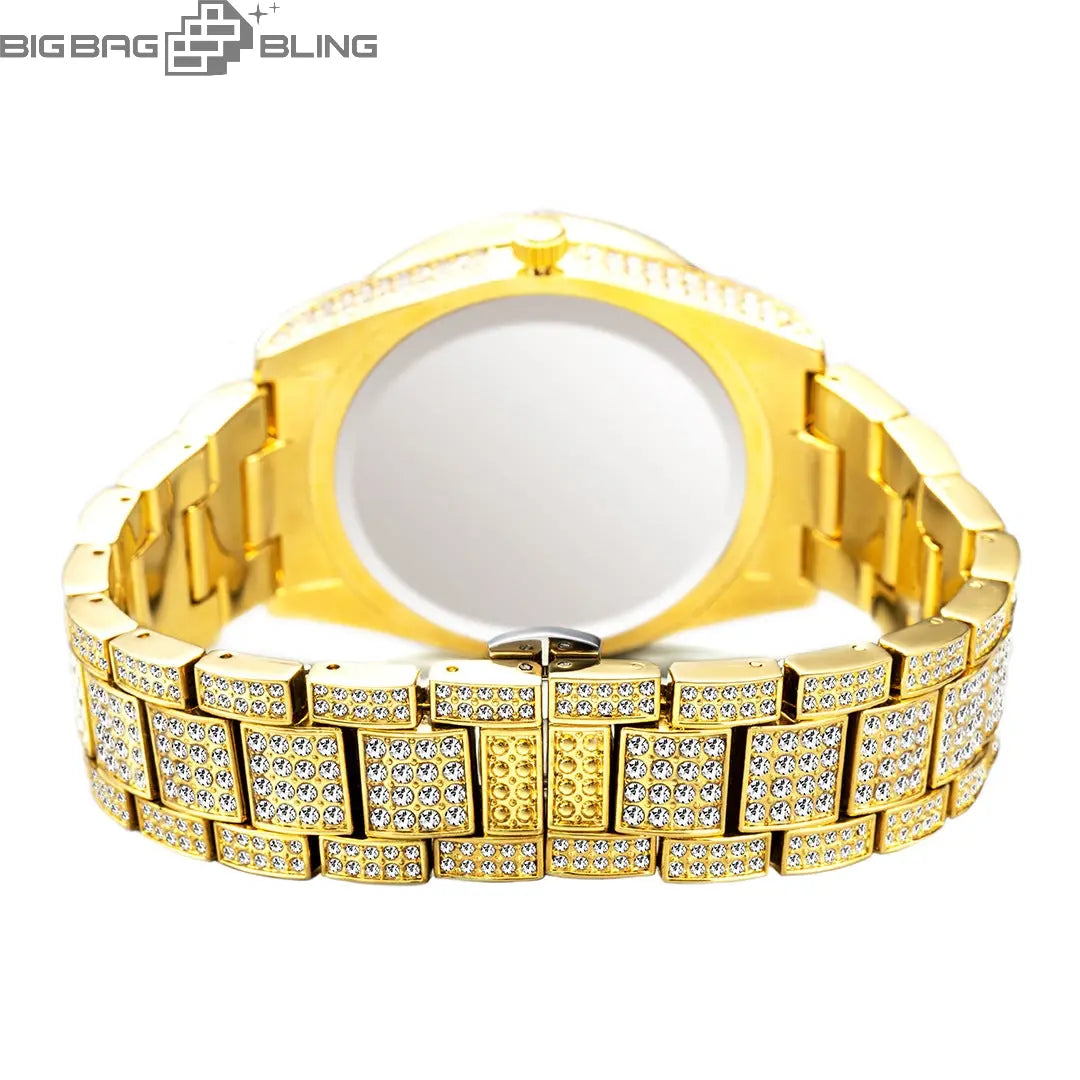 Iced Out Rome Dial With Calendar Quartz Watch BigBagBling