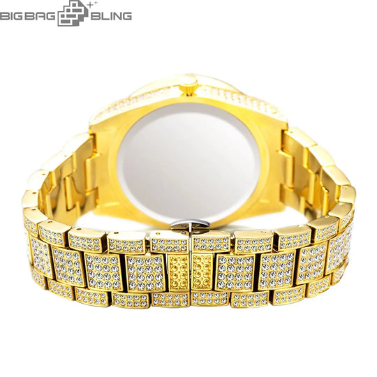 Iced Out Rome Dial With Calendar Quartz Watch BigBagBling