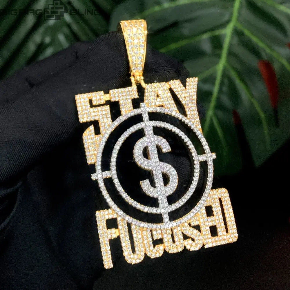 Iced Out STAY FUCUSED Pendant BigBagBling