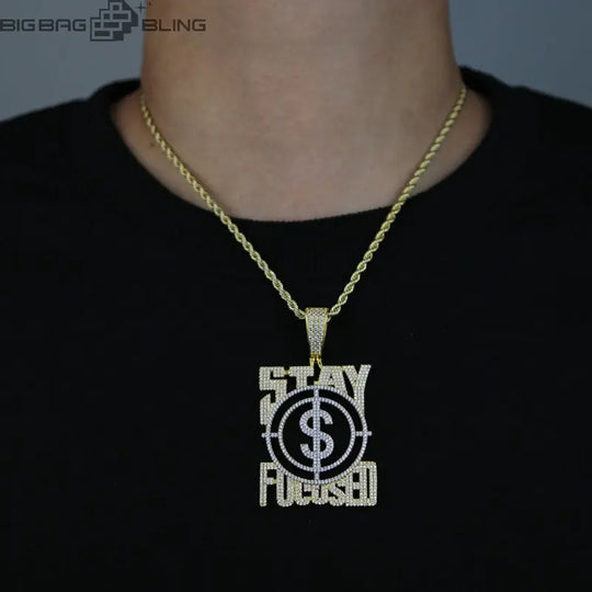 Iced Out STAY FUCUSED Pendant BigBagBling