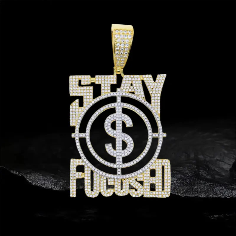 Iced Out STAY FUCUSED Pendant BigBagBling
