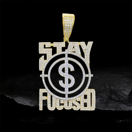 Iced Out STAY FUCUSED Pendant BigBagBling