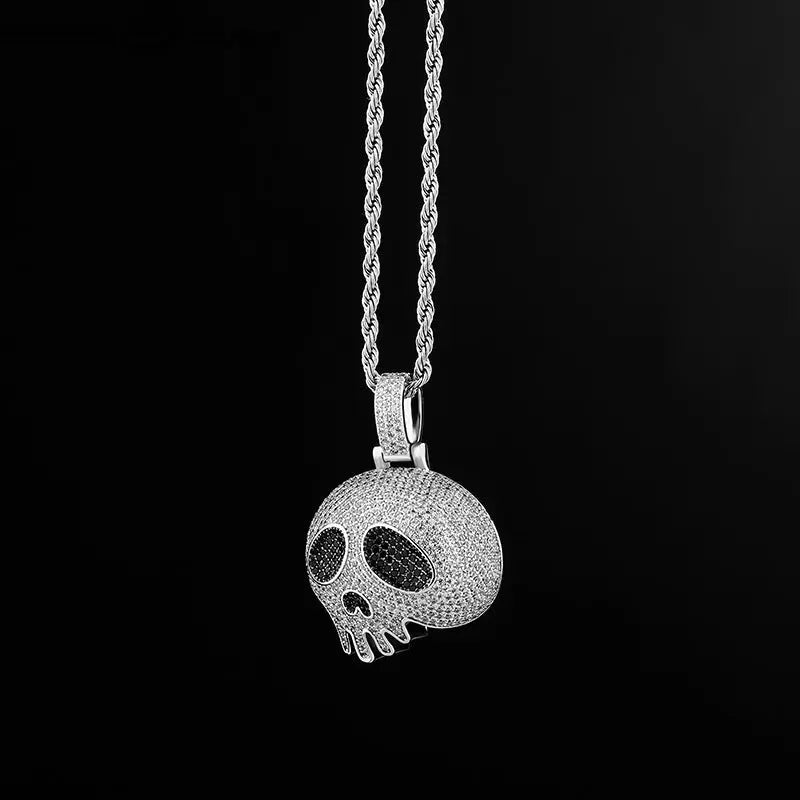 Iced Out Skull Ghost Pendant BigBagBling