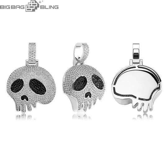 Iced Out Skull Ghost Pendant BigBagBling