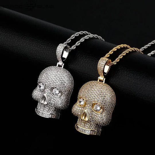 Iced Out Skull Head Pendant BigBagBling