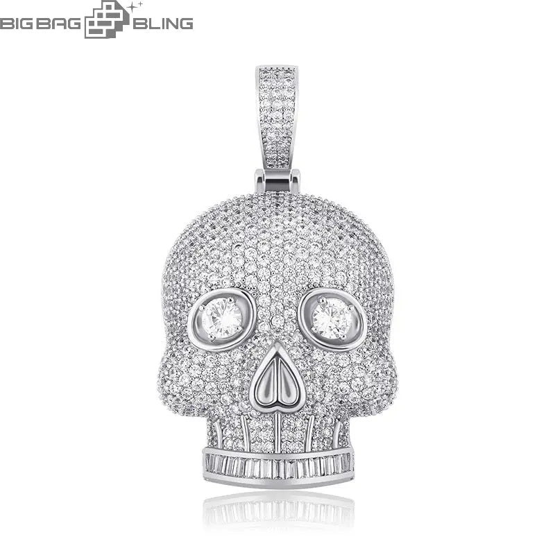 Iced Out Skull Head Pendant BigBagBling