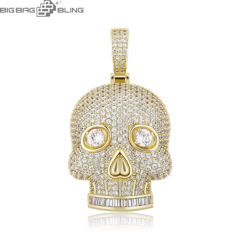 Iced Out Skull Head Pendant BigBagBling