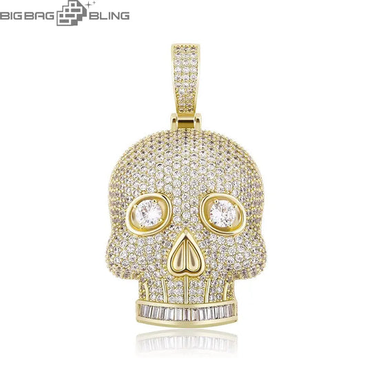 Iced Out Skull Head Pendant BigBagBling