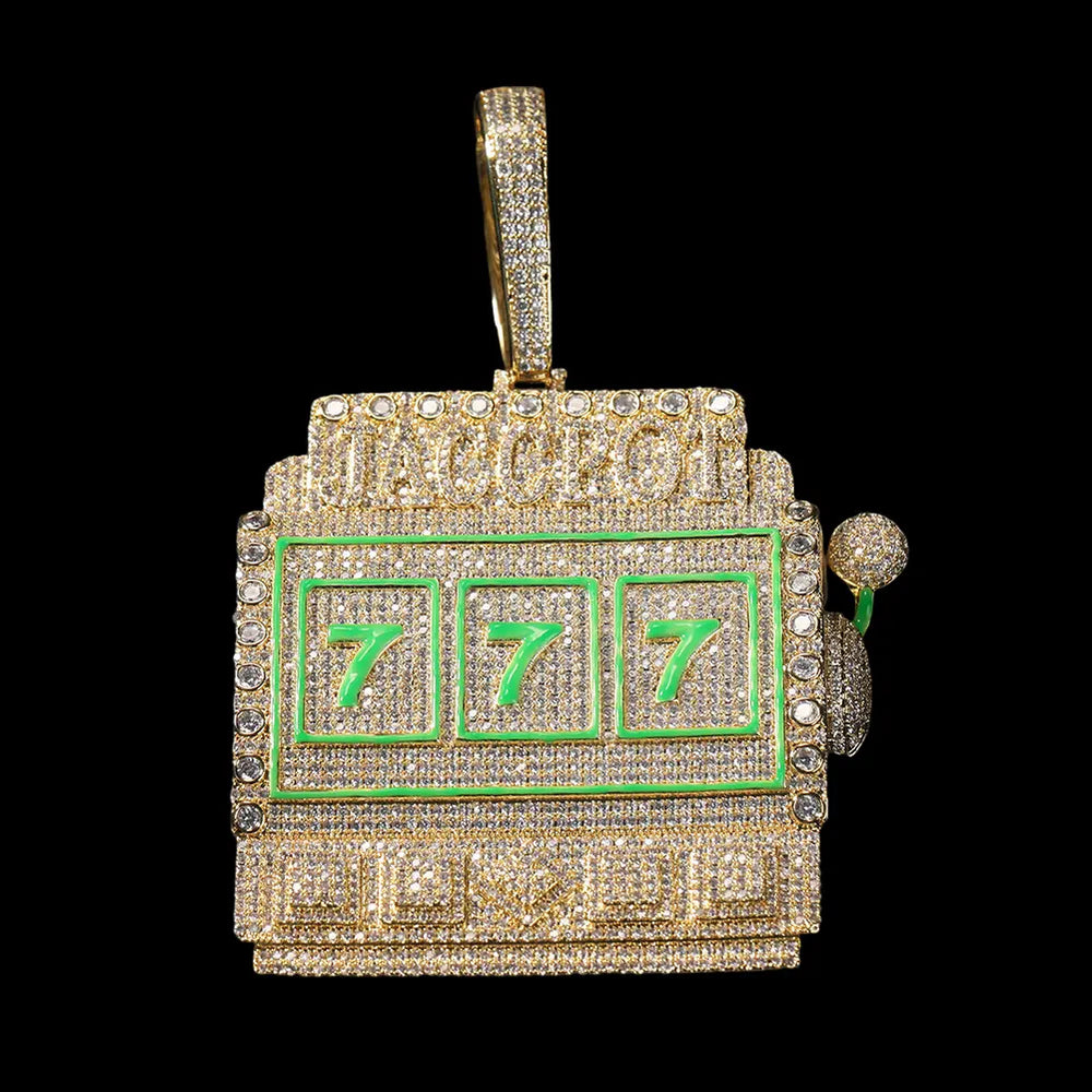 Iced Out Slot Machine Pendant Pendant BigBagBling