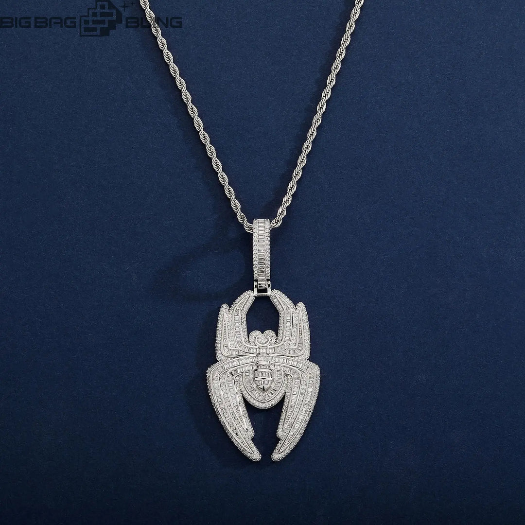 Iced Out Spider-Man Logo Pendant BigBagBling