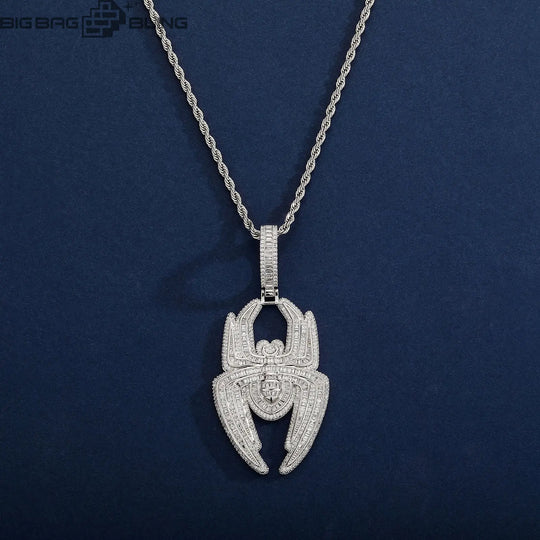 Iced Out Spider-Man Logo Pendant BigBagBling
