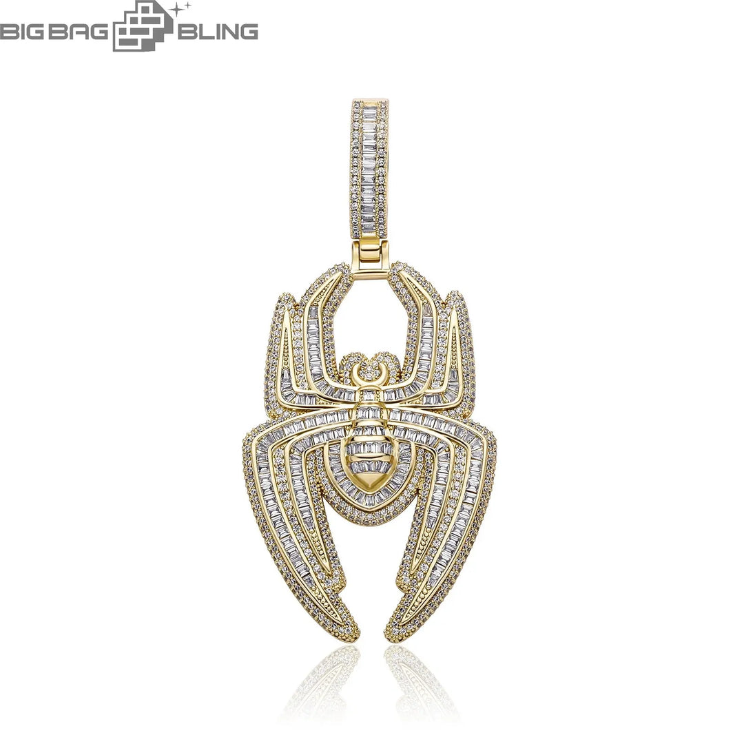 Iced Out Spider-Man Logo Pendant BigBagBling