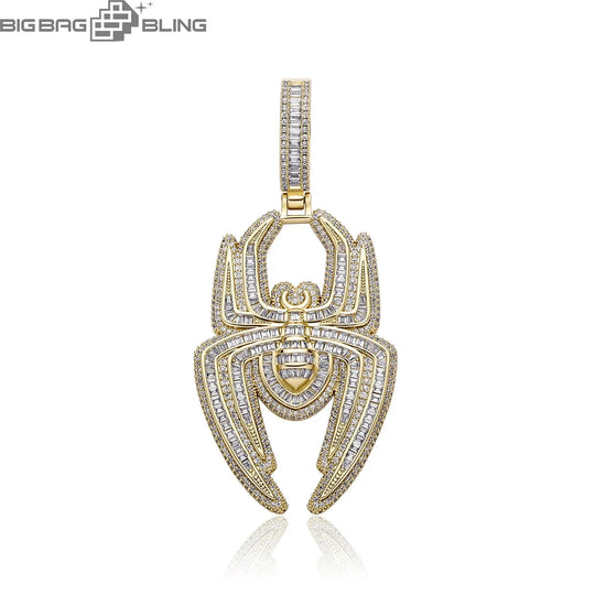 Iced Out Spider-Man Logo Pendant BigBagBling