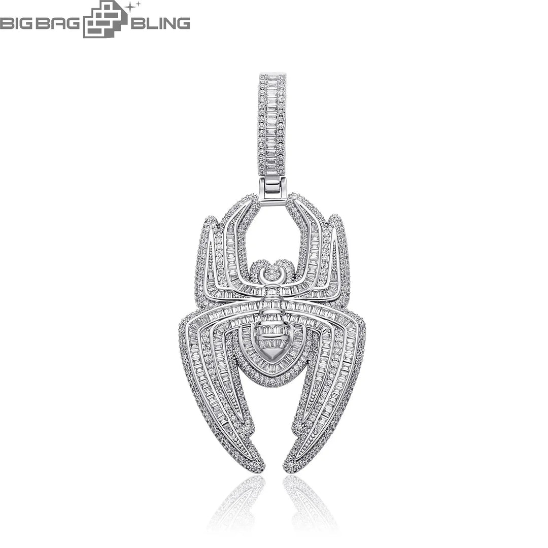 Iced Out Spider-Man Logo Pendant BigBagBling