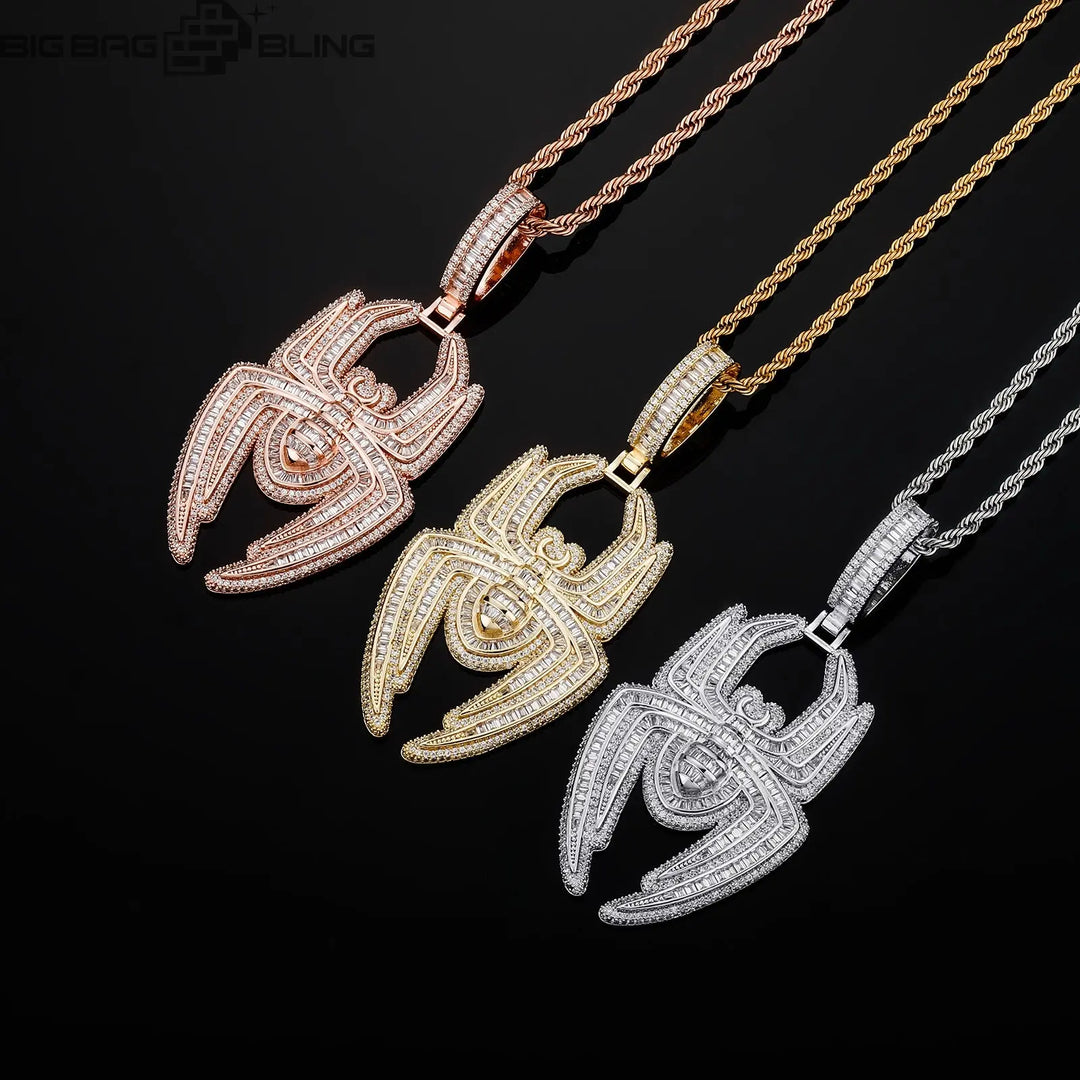 Iced Out Spider-Man Logo Pendant BigBagBling
