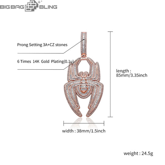 Iced Out Spider-Man Logo Pendant BigBagBling