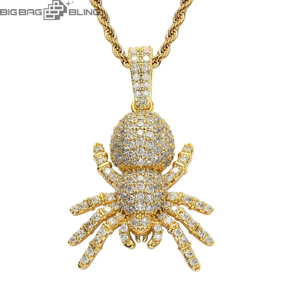 Iced Out Spider Pendant BigBagBling