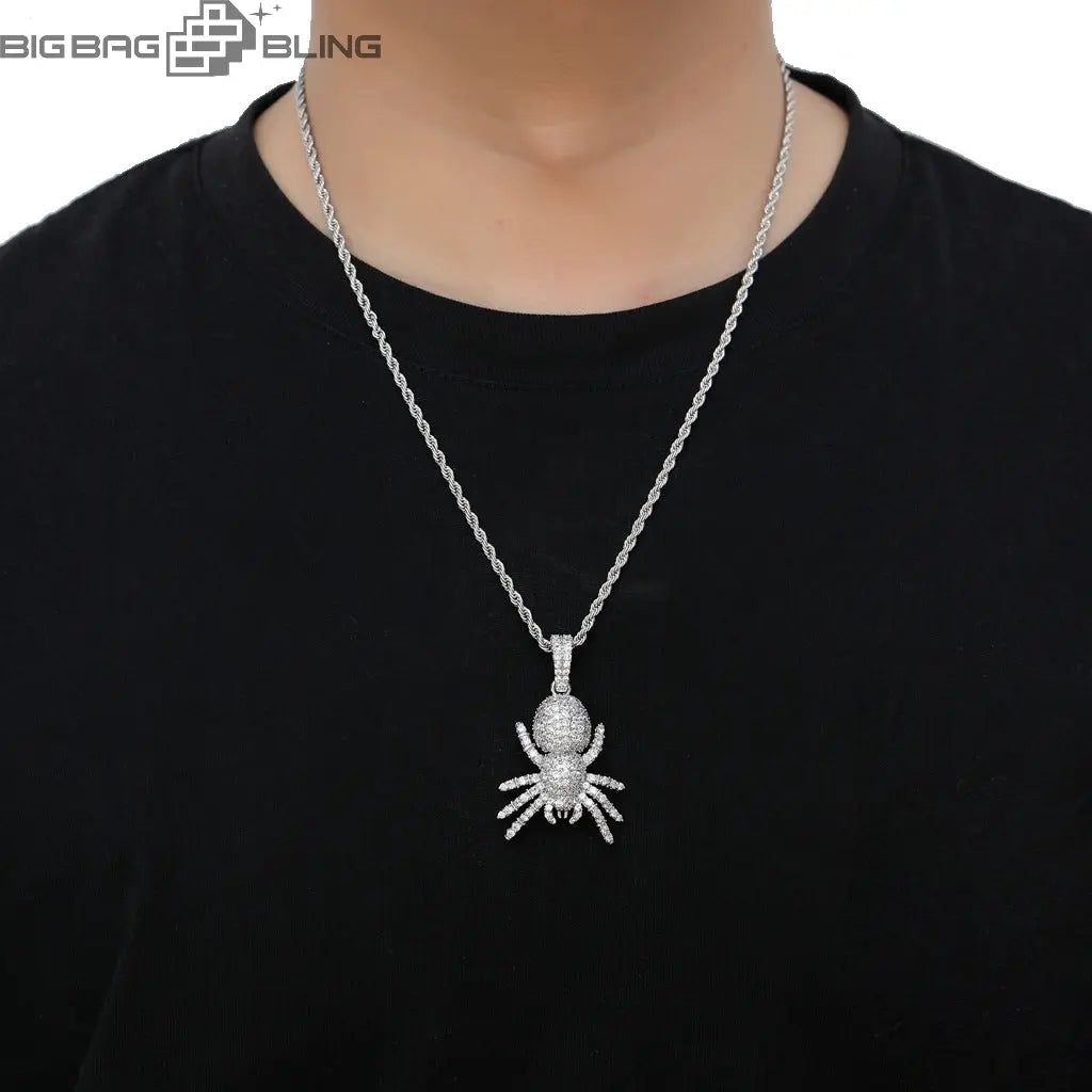 Iced Out Spider Pendant BigBagBling