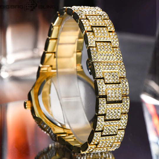 Iced Out Square Dial Quartz Watch BigBagBling