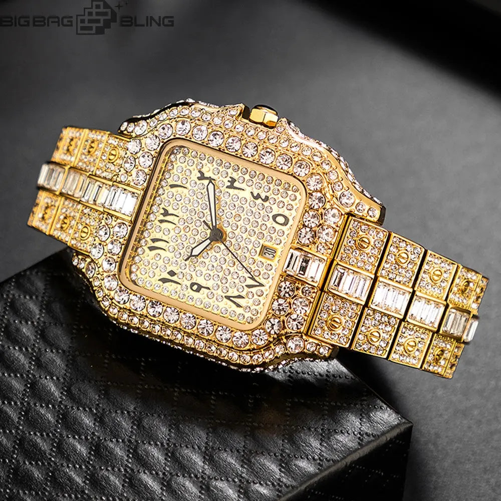 Iced Out Square Quartz Watch BigBagBling