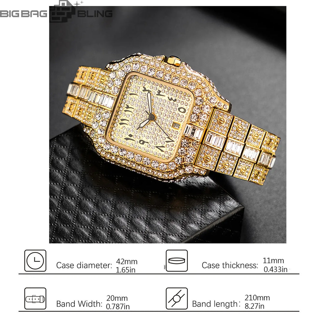 Iced Out Square Quartz Watch BigBagBling