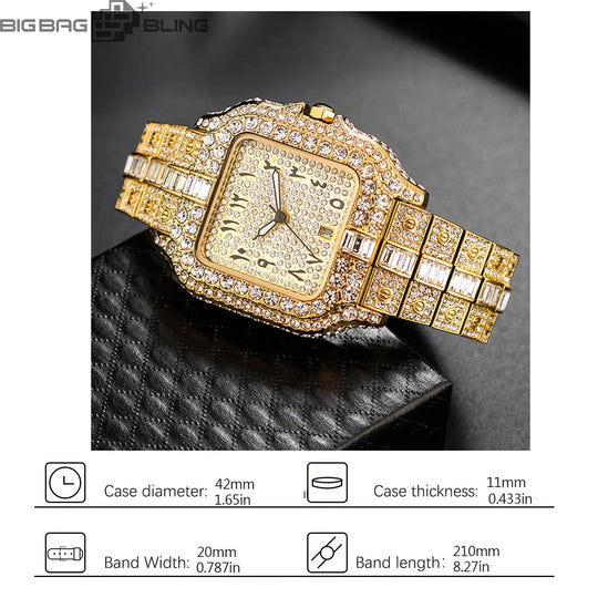 Iced Out Square Quartz Watch BigBagBling