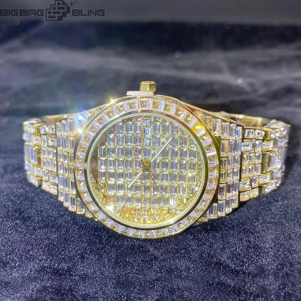 Iced Out Square diamond luminous Watch BigBagBling