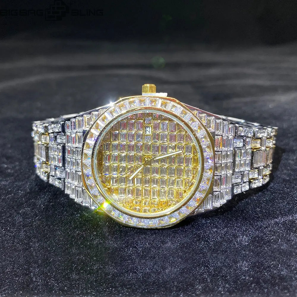 Iced Out Square diamond luminous Watch BigBagBling