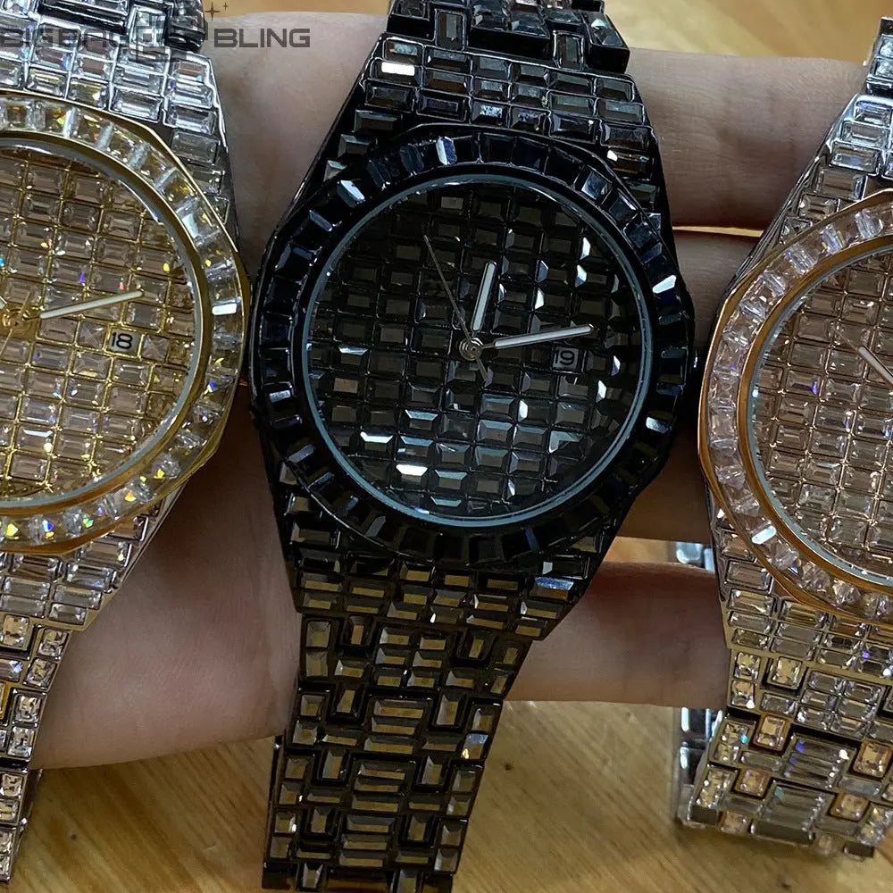 Iced Out Square diamond luminous Watch BigBagBling