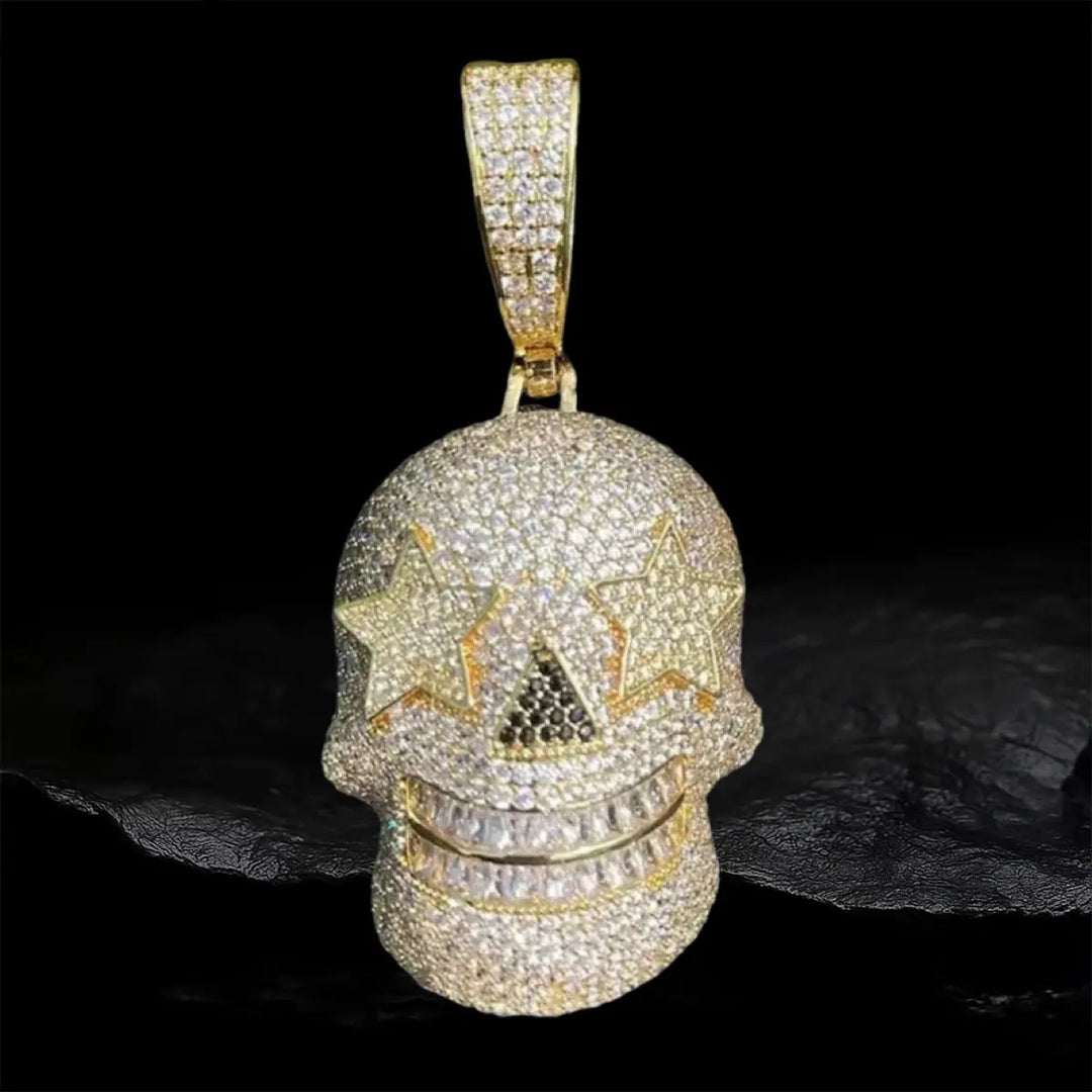 Iced Out Star-eyed skeleton Pendant BigBagBling